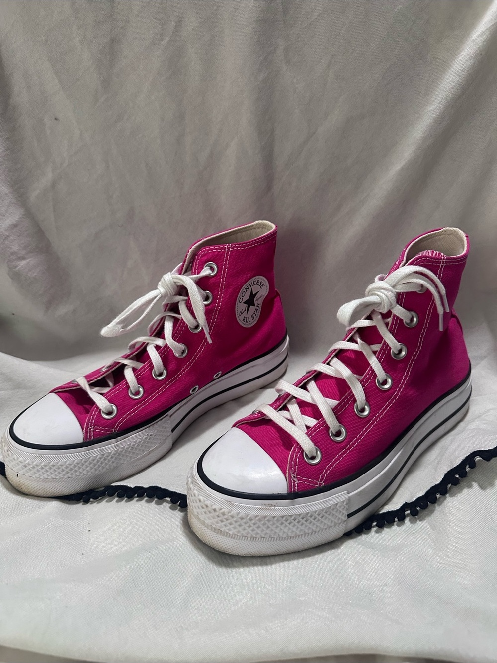 Hot Pink Converse Chuck Taylor All Star High-Top Platform Sneakers in Size 5